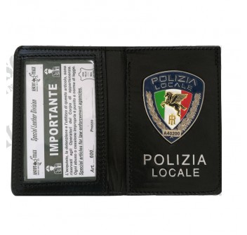 Portafogli con placca scudo Polizia Locale Pegaso ascot 601 Divisa Militare
