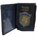 Portafogli con placca scudo Polizia Locale Pegaso