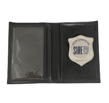 Portafogli con placca SIAE argento personalizzabile patella estraibile 560  Divisa Militare