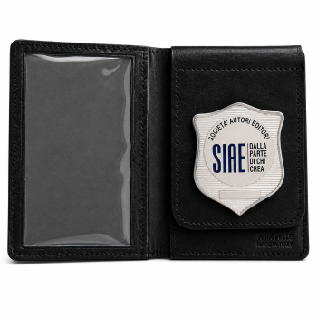 Portafogli con placca SIAE argento personalizzabile patella estraibile 560  Divisa Militare