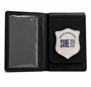 Portafogli con placca SIAE argento personalizzabile patella estraibile 560  Divisa Militare