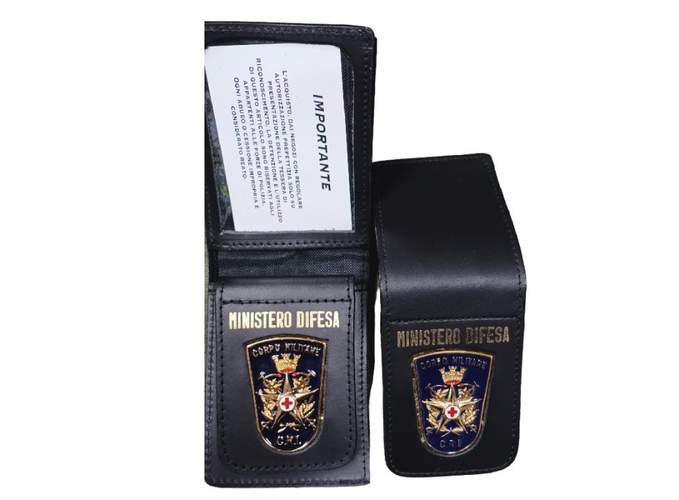 Portafogli Croce Rossa Corpo Militare placca pattella estraibile Divisa Militare