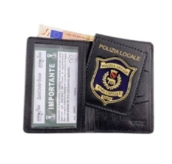 Portafogli placca polizia locale Roma Capitale 600v Divisa Militare