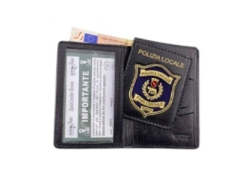 Portafogli placca polizia locale Roma Capitale 600v Divisa Militare