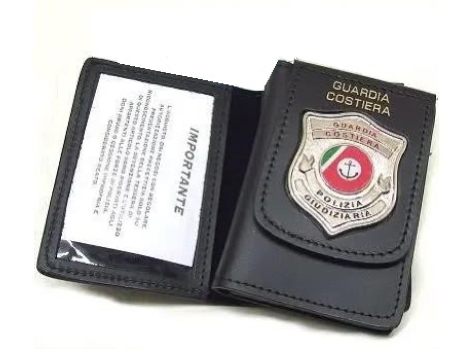 Portafoglio con placca Capitaneria di Porto Guardia Costiera Polizia Giuziaria Divisa Militare
