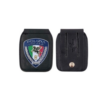 Portaplacca da cintura/bottone polizia locale pegaso tricolore 604 Divisa Militare