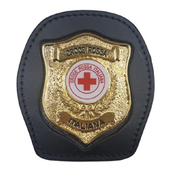 Portaplacca da cintura con placca Croce Rossa ovale Divisa Militare