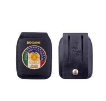 Portaplacca da cintura con placca Dogane 604 Divisa Militare