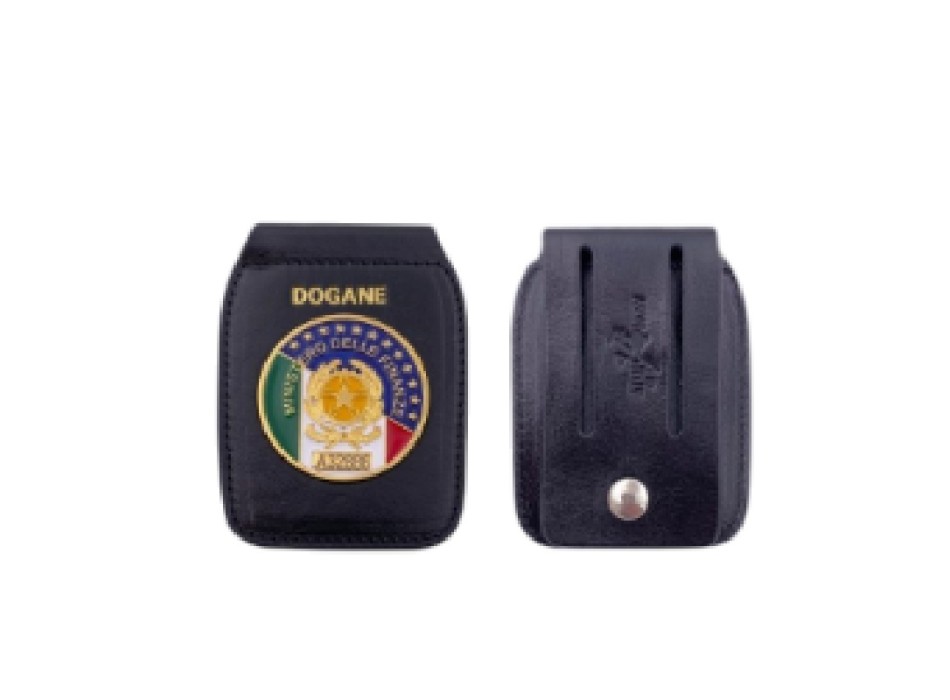 Portaplacca da cintura con placca Dogane 604 Divisa Militare