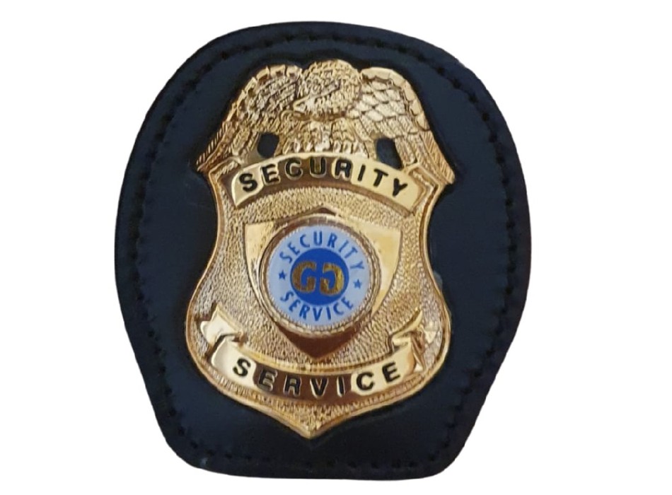 Portaplacca da cintura con placca Guardia Giurata corona Divisa Militare