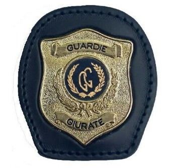 Portaplacca da cintura con placca Guardia Giurata scudo oro Divisa Militare