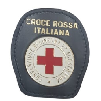 Portaplacca da collo con placca Croce Rossa tonda Divisa Militare