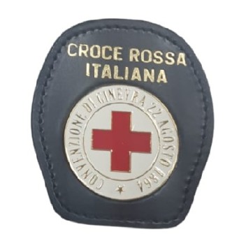 Portaplacca da collo con placca Croce Rossa tonda Divisa Militare