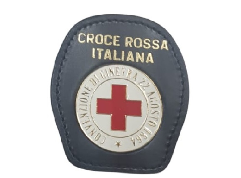 Portaplacca da collo con placca Croce Rossa tonda Divisa Militare