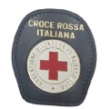 Portaplacca da cintura con placca Croce Rossa tonda