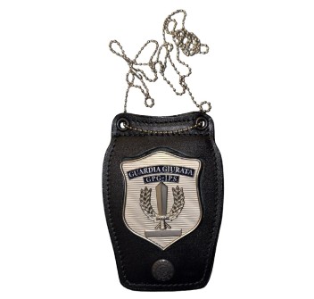 Portaplacca da collo placca argento GPG IPS – Guardia Giurata Particolare Incisione Personalizzata Inclusa  Divisa Militare