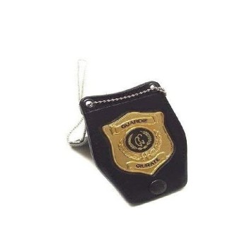 Portaplacca da collo placca Guardia Giurata scudo oro Divisa Militare