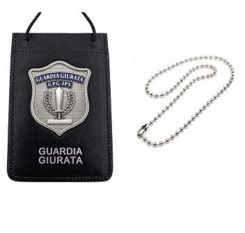 Portaplacca guardia giurata da collo porta tesserino placca gpg ips Divisa Militare