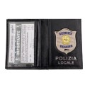 Portaplacca tesserino con placca polizia locale stemma della repubblica 