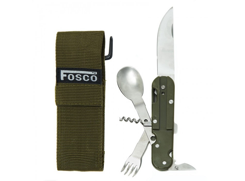 Posate pieghevoli 4 in uno forchetta coltello cucchiaio apribottiglie Divisa Militare