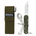 Posate pieghevoli 4 in 1 forchetta coltello cucchiaio apribottiglie 