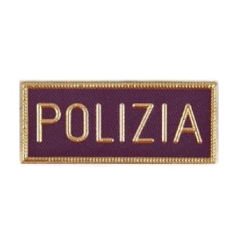 Scritta Polizia di Stato plastificata cm 8 x 3 Divisa Militare