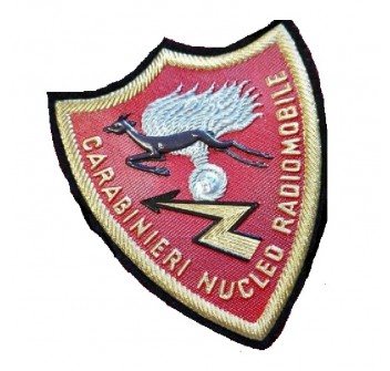 Scudetto patch nucleo Radiomobile Carabinieri plastificata con velcro Divisa Militare