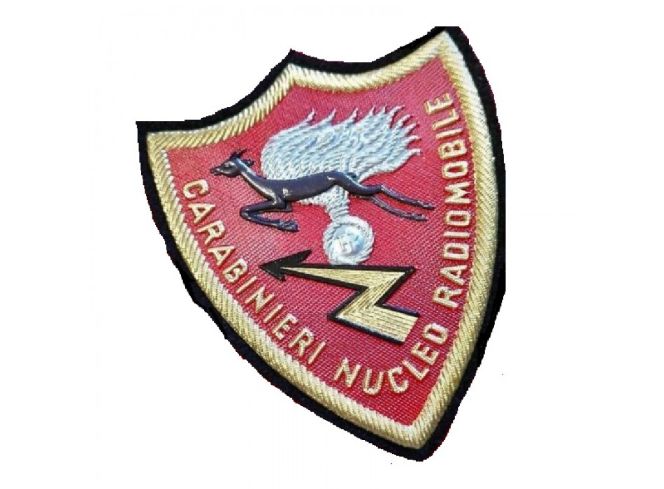Scudetto patch nucleo Radiomobile Carabinieri plastificata con velcro Divisa Militare