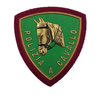 Scudetto Polizia di Stato a Cavallo patch Plastificata Divisa Militare