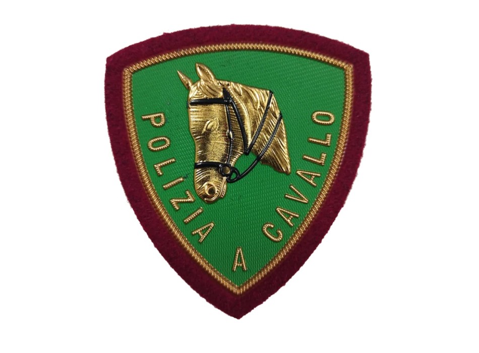 Scudetto Polizia di Stato a Cavallo patch Plastificata Divisa Militare