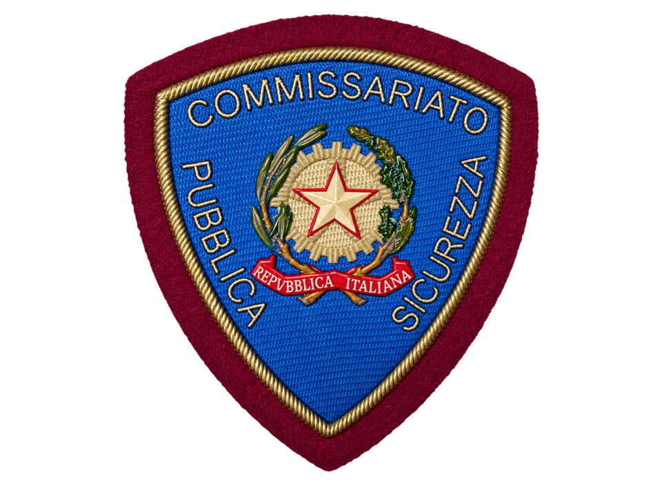 Scudetto Polizia di Stato Commissariato Pubblica Sicurezza patch plastificata Divisa Militare
