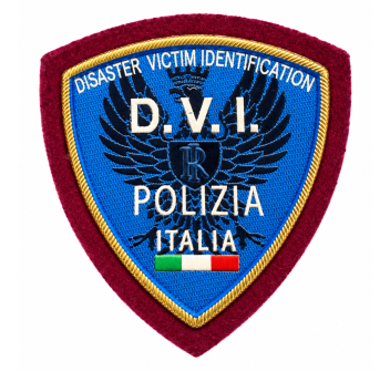 Scudetto Polizia di Stato D.V.I. Disaster Victim Indentification Divisa Militare