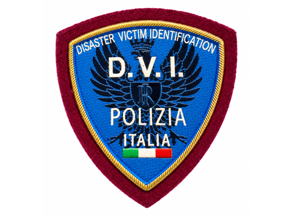 Scudetto Polizia di Stato D.V.I. Disaster Victim Indentification Divisa Militare