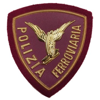 Scudetto Polizia di Stato Ferroviaria patch Plastificata Divisa Militare