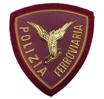Scudetto Polizia di Stato Ferroviaria patch Plastificata Divisa Militare
