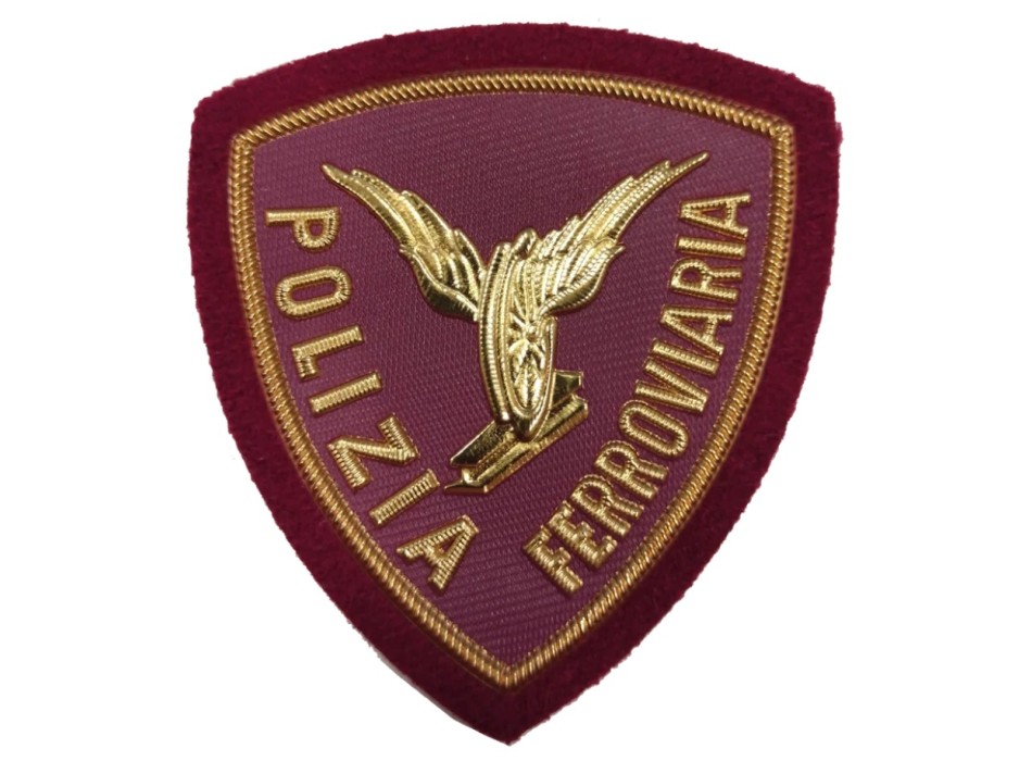 Scudetto Polizia di Stato Ferroviaria patch Plastificata Divisa Militare