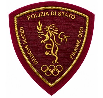 Scudetto Polizia di Stato Fiamme Oro patch Plastificata Divisa Militare