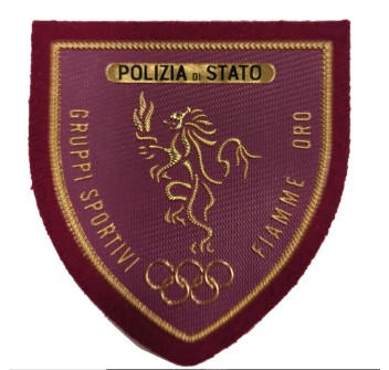 Scudetto Polizia di Stato Fiamme Oro patch Plastificata Divisa Militare