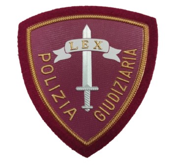 Scudetto Polizia di Stato Giudiziaria patch Plastificata amaranto Divisa Militare