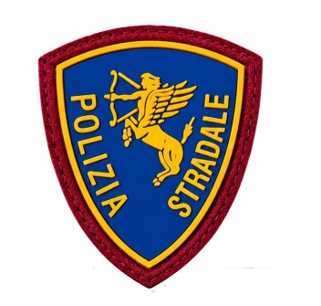 Scudetto Polizia di Stato Polizia Stradale patch Gommata Divisa Militare