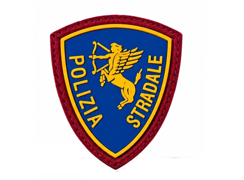 Scudetto Polizia di Stato Polizia Stradale patch Gommata Divisa Militare