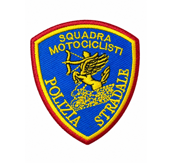 Scudetto Polizia di Stato Polizia Stradale Squadra Motociclisti patch Ricamata Divisa Militare