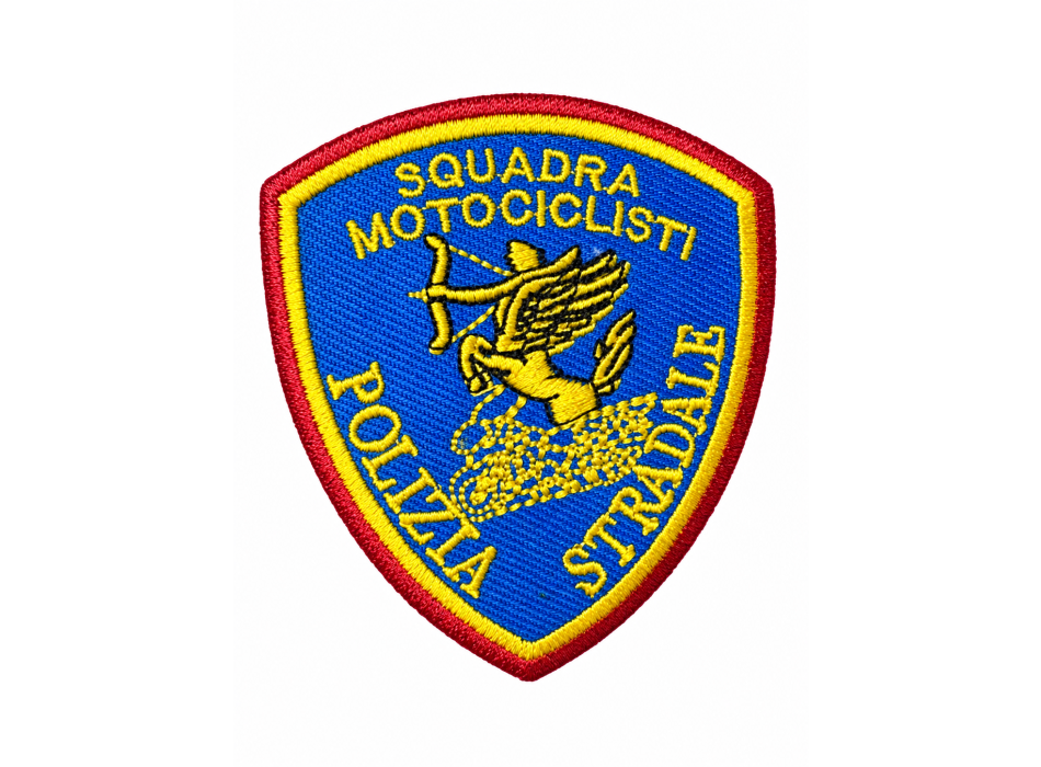 Scudetto Polizia di Stato Polizia Stradale Squadra Motociclisti patch Ricamata Divisa Militare