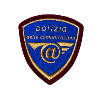 Scudetto Polizia di Stato Postale Vecchio tipo plastificata Divisa Militare