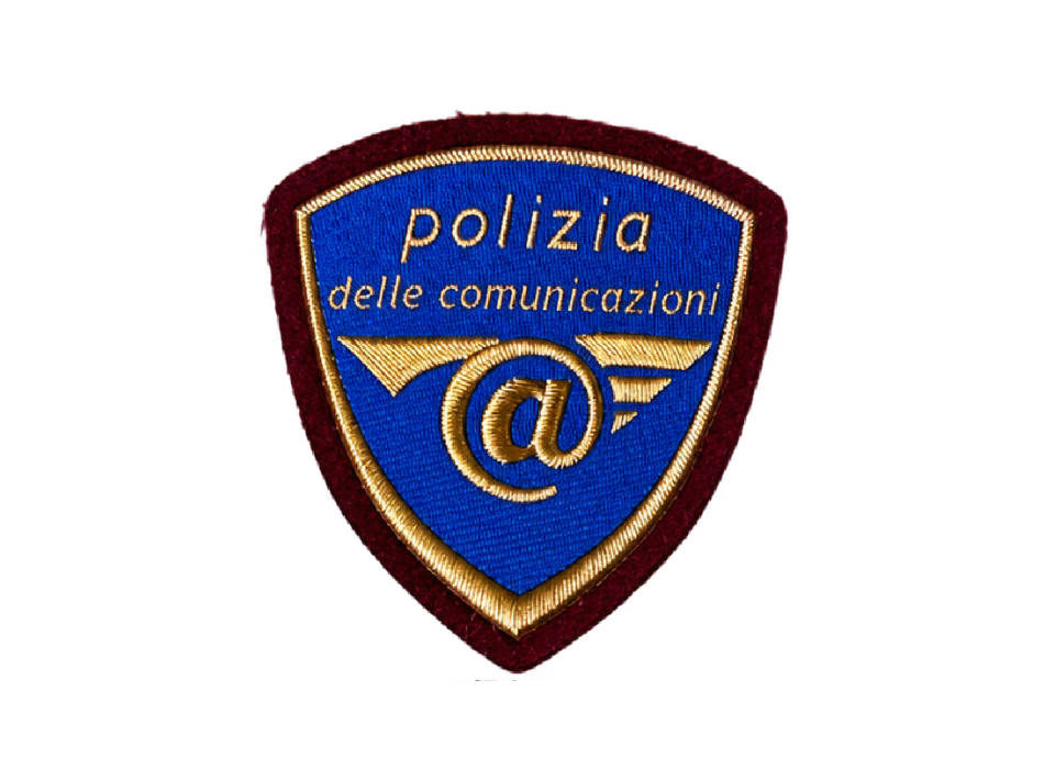 Scudetto Polizia di Stato Postale Vecchio tipo plastificata Divisa Militare