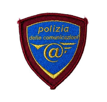 Scudetto Polizia di Stato Postale Vecchio tipo ricamata Divisa Militare