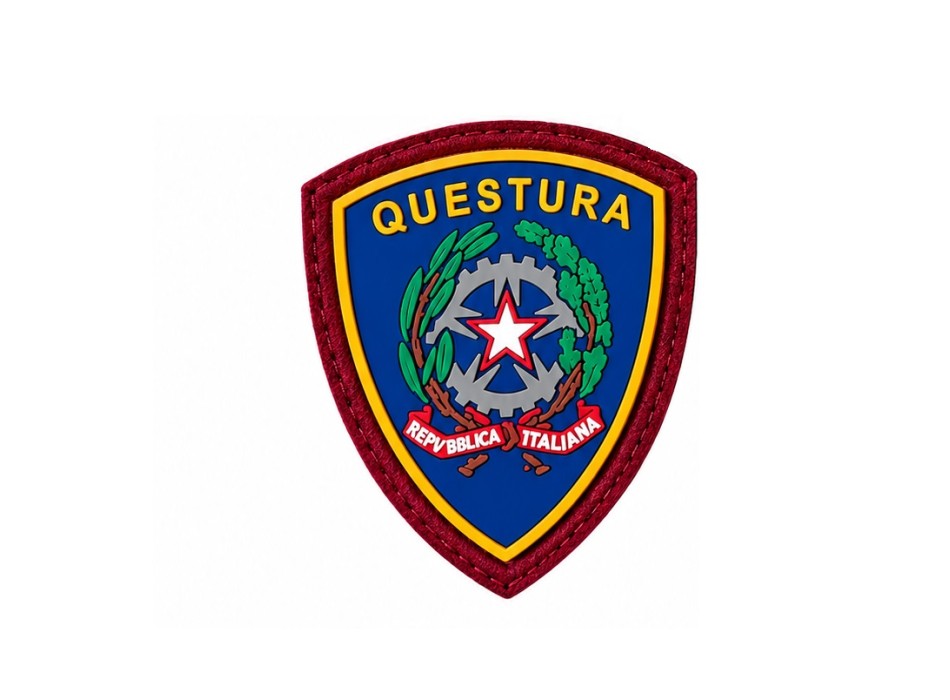 Scudetto Polizia di Stato Questura patch Gommata Divisa Militare