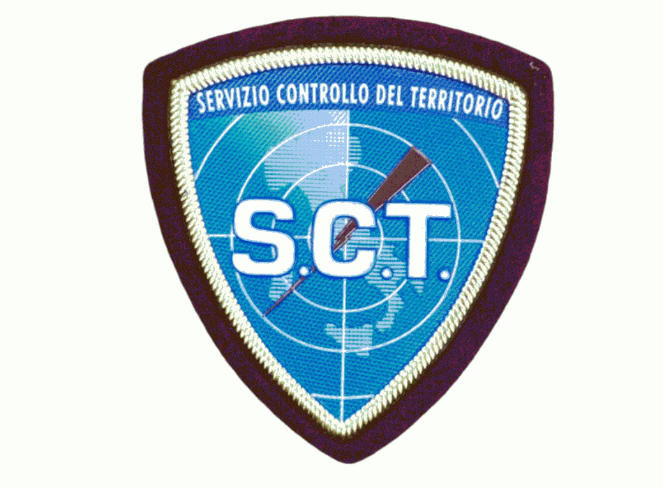 Scudetto Polizia di Stato Servizio Controllo del Territorio SCT patch plastificata Divisa Militare