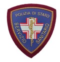 Scudetto Polizia di Stato Servizio Sanitario patch Ricamata