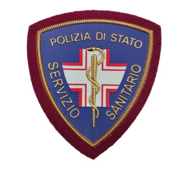 Scudetto Polizia di Stato Servizio Sanitario patch Plastificata Divisa Militare